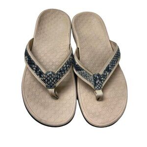 VIONIC TIDE II TVW1002 SNAKE SKIN TOE POST SANDALS US 7